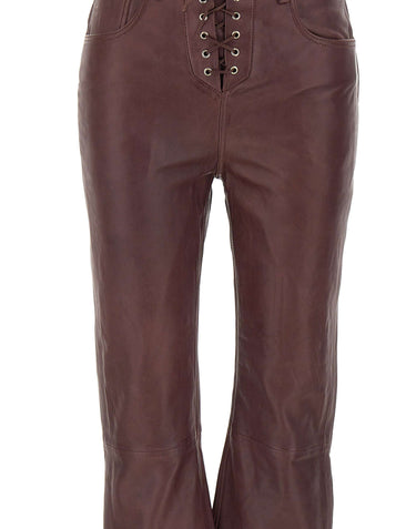ROTATE Pantaloni Capri svasati in pelle RED Donna 