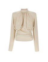 ROTATE BIRGER CHRISTENSEN "Ls Ruched Top" WHITE Donna 