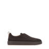 SANTONI Sneakers slip-on in suede BROWN Uomo 