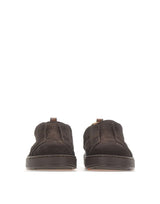 SANTONI Sneakers slip-on in suede BROWN Uomo 