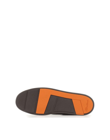 SANTONI Sneakers slip-on in suede BROWN Uomo 