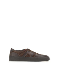 SANTONI Sneakers "Double Buckle" BROWN Uomo 