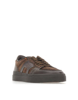SANTONI Sneakers "Double Buckle" BROWN Uomo 