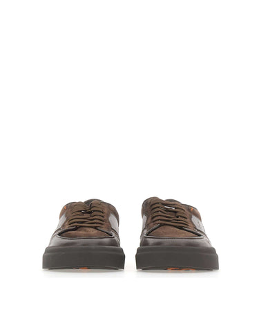 SANTONI Sneakers "Double Buckle" BROWN Uomo 