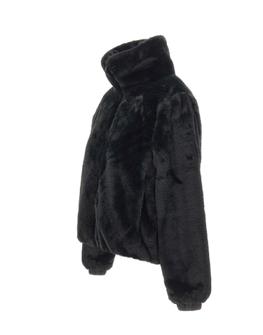 SAVE THE DUCK Giacca reversibile in eco pelliccia BLACK Donna 