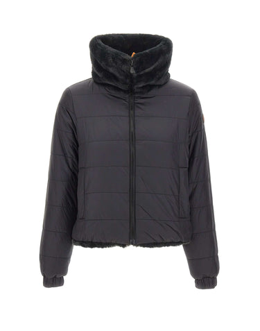 SAVE THE DUCK Giacca reversibile in eco pelliccia BLACK Donna 