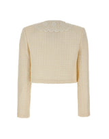 Giacca bouclé con collo in pizzo 002JC CREAM SELF-PORTRAIT 