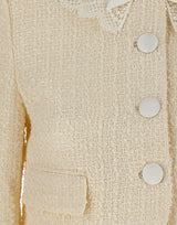 Giacca bouclé con collo in pizzo 002JC CREAM SELF-PORTRAIT 
