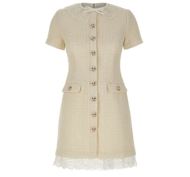 Abito con bordi in pizzo 002SBC CREAM SELF-PORTRAIT 