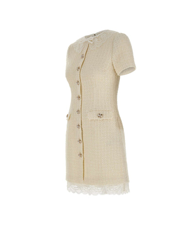 Abito con bordi in pizzo 002SBC CREAM SELF-PORTRAIT 