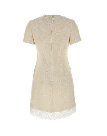 Abito con bordi in pizzo 002SBC CREAM SELF-PORTRAIT 