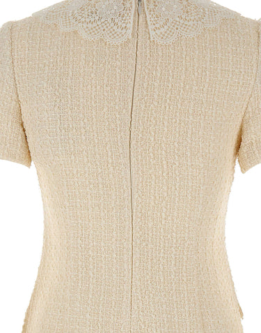 Abito con bordi in pizzo 002SBC CREAM SELF-PORTRAIT 