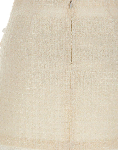 Mini gonna in bouclé con pizzo 002SKC CREAM SELF-PORTRAIT 