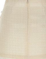 Mini gonna in bouclé con pizzo 002SKC CREAM SELF-PORTRAIT 