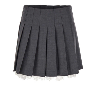 SELF-PORTRAIT Minigonna plissettata GREY Donna 