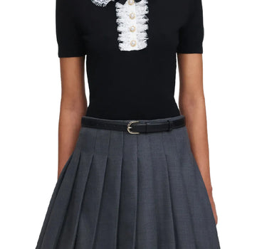 SELF-PORTRAIT Minigonna plissettata GREY Donna 