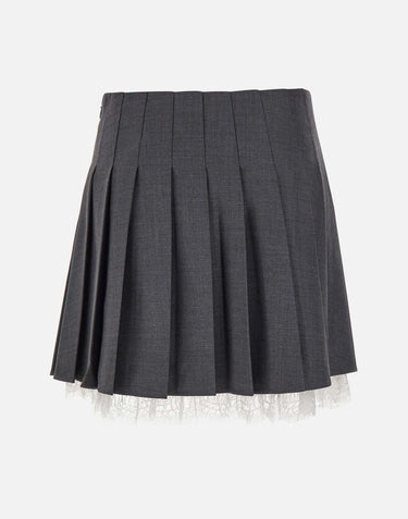 SELF-PORTRAIT Minigonna plissettata GREY Donna 
