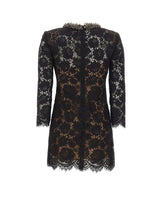 SELF-PORTRAIT Mini abito in pizzo a maniche lunghe BLACK Donna 