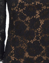 SELF-PORTRAIT Mini abito in pizzo a maniche lunghe BLACK Donna 