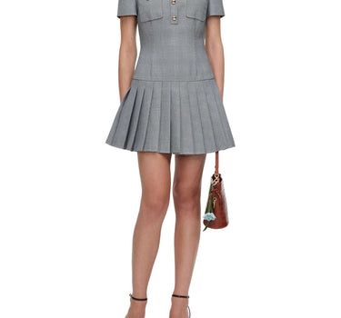 SELF-PORTRAIT Mini abito con gonna a pieghe MULTICOLOR Donna 