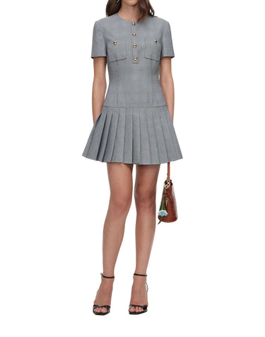 SELF-PORTRAIT Mini abito con gonna a pieghe MULTICOLOR Donna 