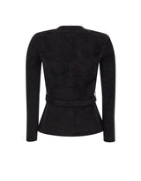 SELF-PORTRAIT Cardigan in ciniglia con cintura BLACK Donna 