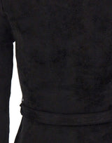 SELF-PORTRAIT Cardigan in ciniglia con cintura BLACK Donna 