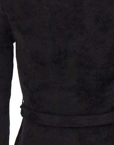SELF-PORTRAIT Cardigan in ciniglia con cintura BLACK Donna 