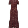 SELF-PORTRAIT Abito midi in pizzo RED Donna 