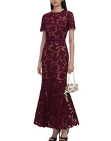 SELF-PORTRAIT Abito midi in pizzo RED Donna 