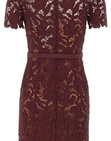 SELF-PORTRAIT Abito midi in pizzo RED Donna 
