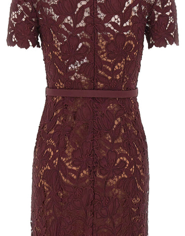 SELF-PORTRAIT Abito midi in pizzo RED Donna 