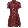 Abito mini in pizzo 111SABU BURGUNDY SELF-PORTRAIT 