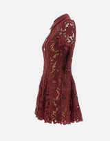 Abito mini in pizzo 111SABU BURGUNDY SELF-PORTRAIT 
