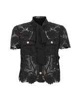 SELF-PORTRAIT Camcia in pizzo con fiocco BLACK Donna 