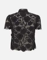 SELF-PORTRAIT Camcia in pizzo con fiocco BLACK Donna 