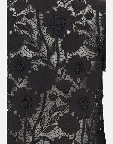SELF-PORTRAIT Camcia in pizzo con fiocco BLACK Donna 