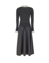 Abito in maglia effetto twill 131MAGR GREY SELF-PORTRAIT 