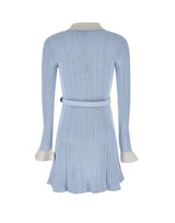 Abito in maglia effetto twill 131SBL BLUE SELF-PORTRAIT 