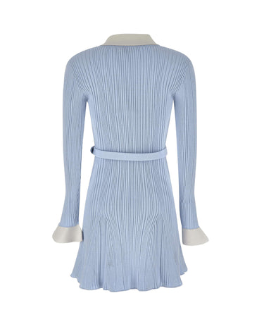 Abito in maglia effetto twill 131SBL BLUE SELF-PORTRAIT 