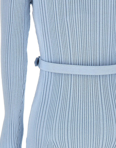 Abito in maglia effetto twill 131SBL BLUE SELF-PORTRAIT 
