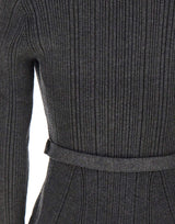 SELF-PORTRAIT Cardigan a costine con cintura GREY Donna 