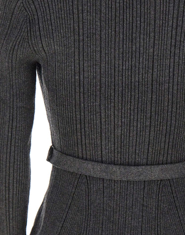 SELF-PORTRAIT Cardigan a costine con cintura GREY Donna 
