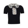 Top in maglia con collo in pizzo 134TB BLACK SELF-PORTRAIT 