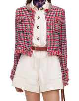 SELF-PORTRAIT Giacca in maglia a quadri MULTICOLOR Donna 