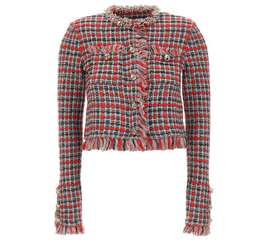 SELF-PORTRAIT Giacca in maglia a quadri MULTICOLOR Donna 