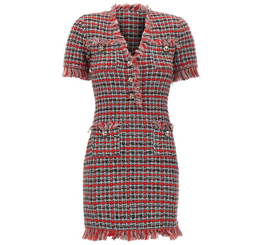 SELF-PORTRAIT Mini abito in maglia a quadri MULTICOLOR Donna 