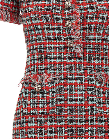 SELF-PORTRAIT Mini abito in maglia a quadri MULTICOLOR Donna 