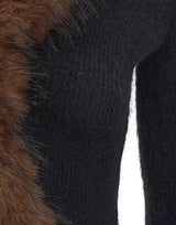 SELF-PORTRAIT Cardigan con ecopelliccia BLACK Donna 