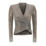 SELF-PORTRAIT Top in rete con strass GREY Donna 